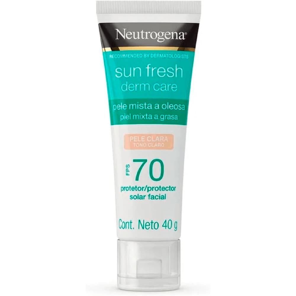 Protetor Solar Facial Com Cor Neutrogena Derm Care Pele Clara FPS70 40g