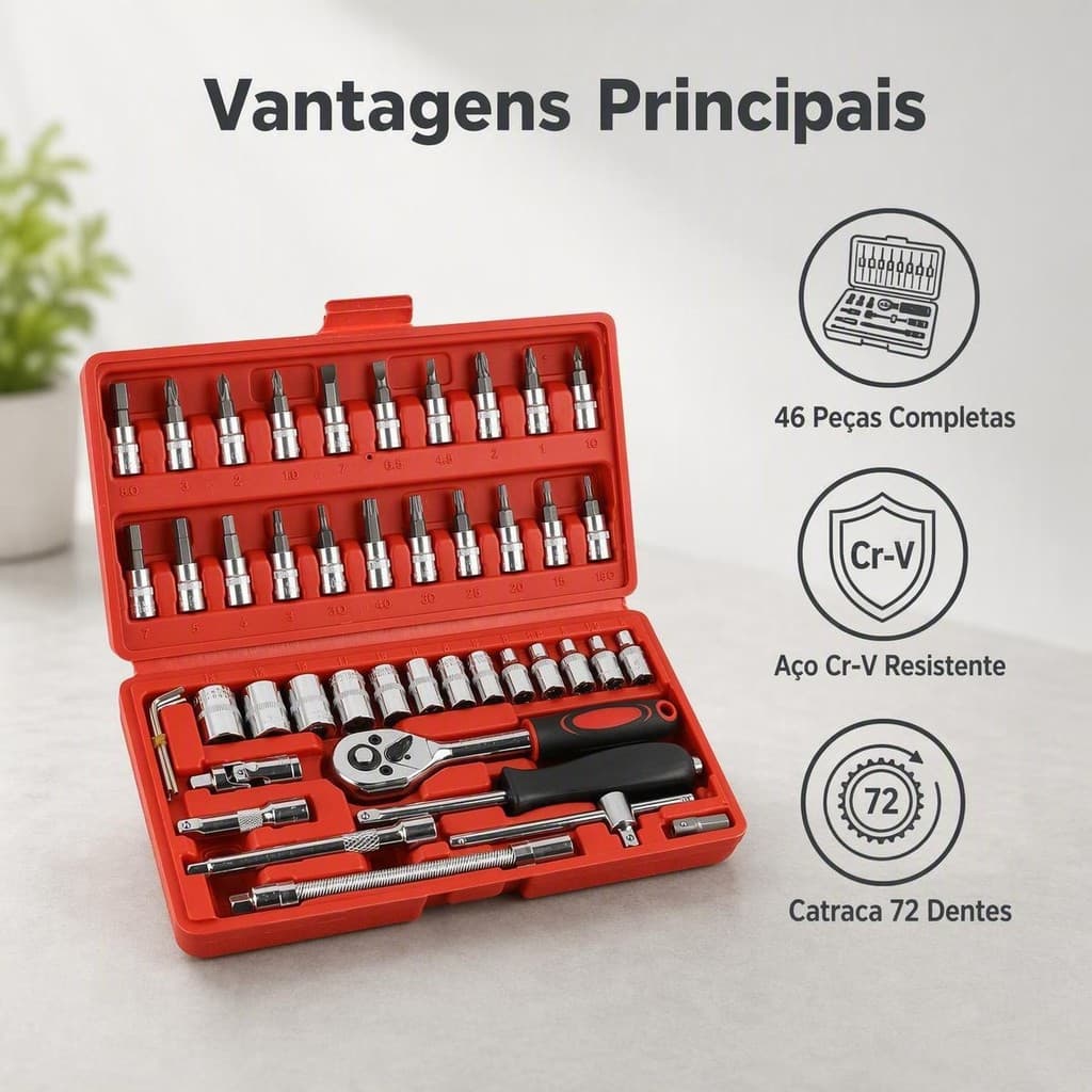 46/92 Unidades  Caixa De Ferramentas Vermelha Resistente E Durável Com Divisórias Internas Vedação Contra Poeira