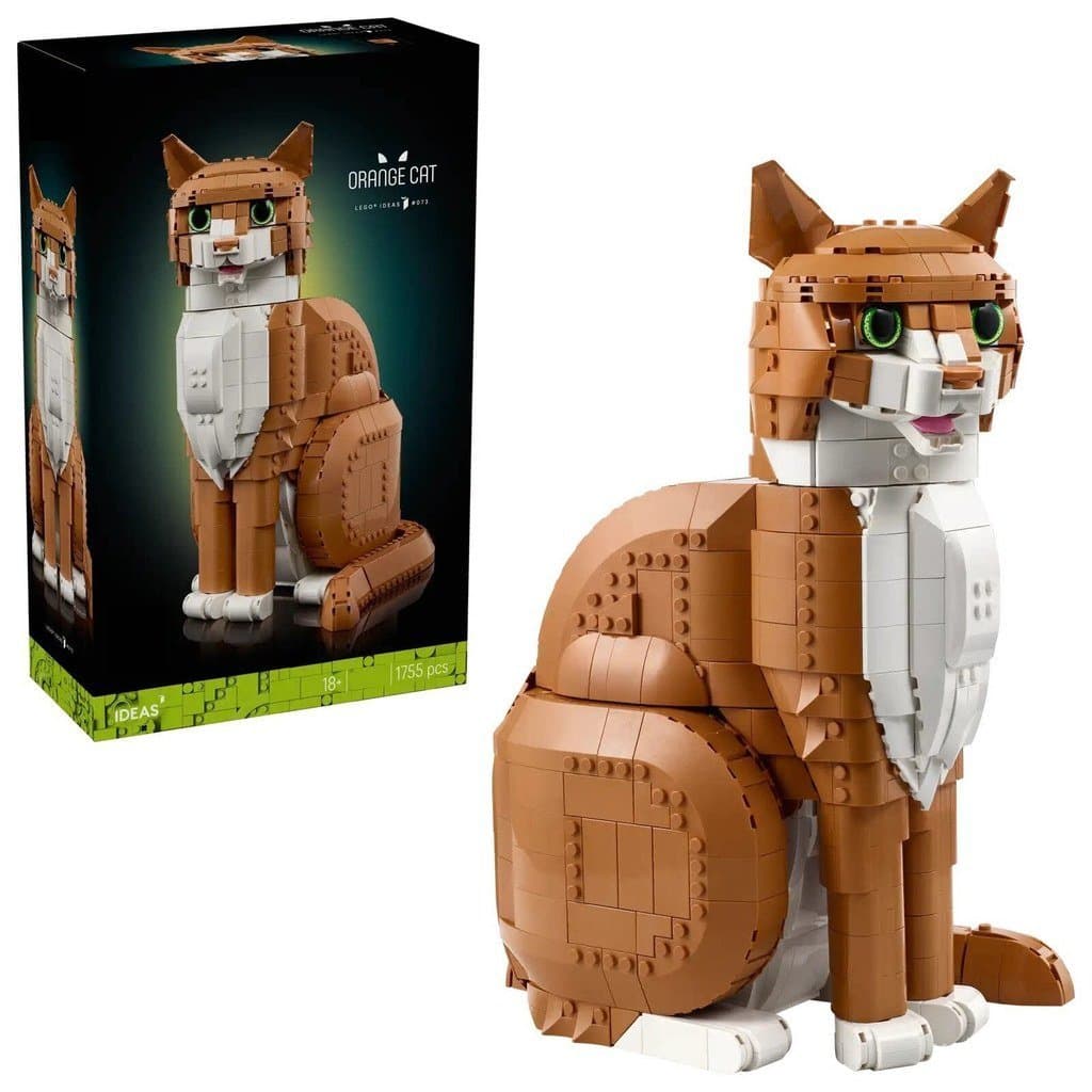 Compatível com os blocos de montar LEGO Creative IDEAS série 21376, brinquedo de gato laranja para meninos e meninas.