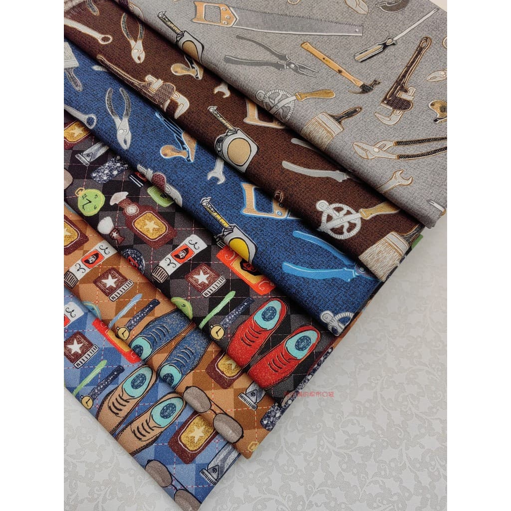 Kafman tecido liso de algodão, ferramentas para guitarra, estampa grafite, artesanal, Patchwork, tecido, livro, roupas d