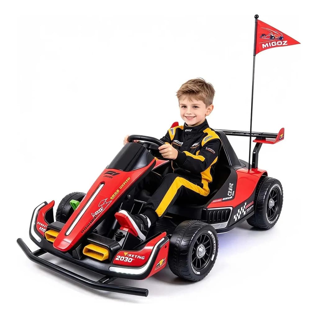 Mini Carro Elétrico Infantil Kart Speed 12V 7Ah com Controle Remoto 2 Motores Carrinho de Corrida para Crianças