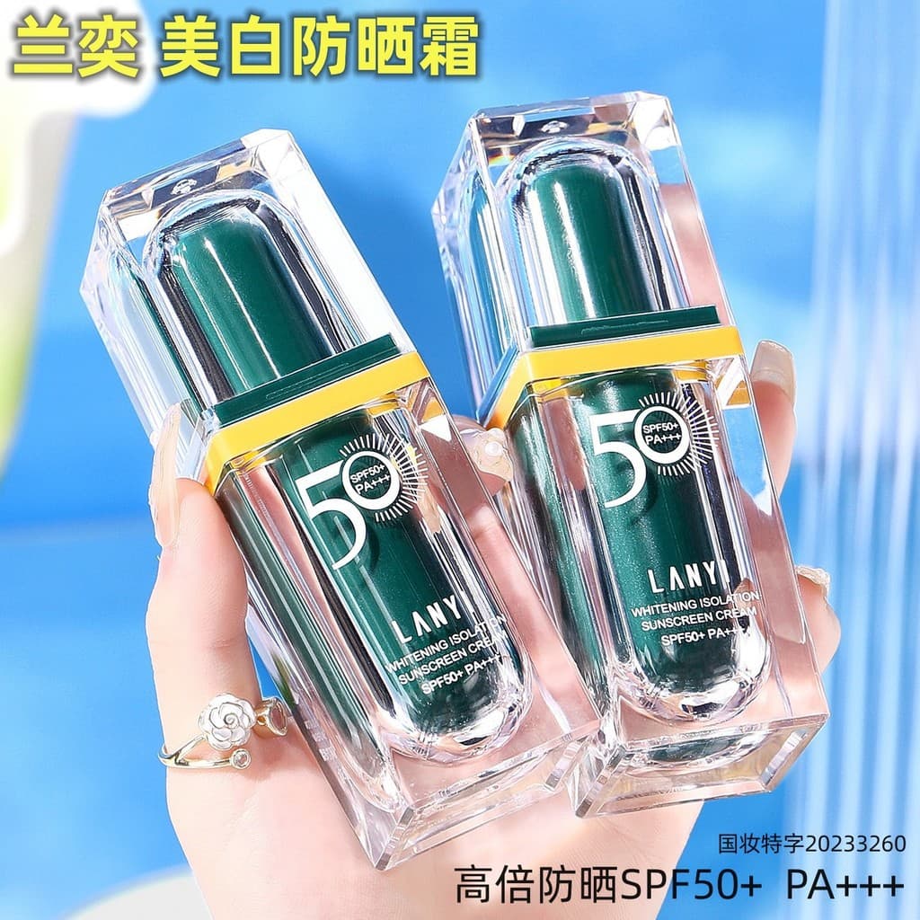 Lanyi clareamento isolamento protetor solar creme SPF50 + Anti-ultravioleta verão protetor solar corretivo creme proteto