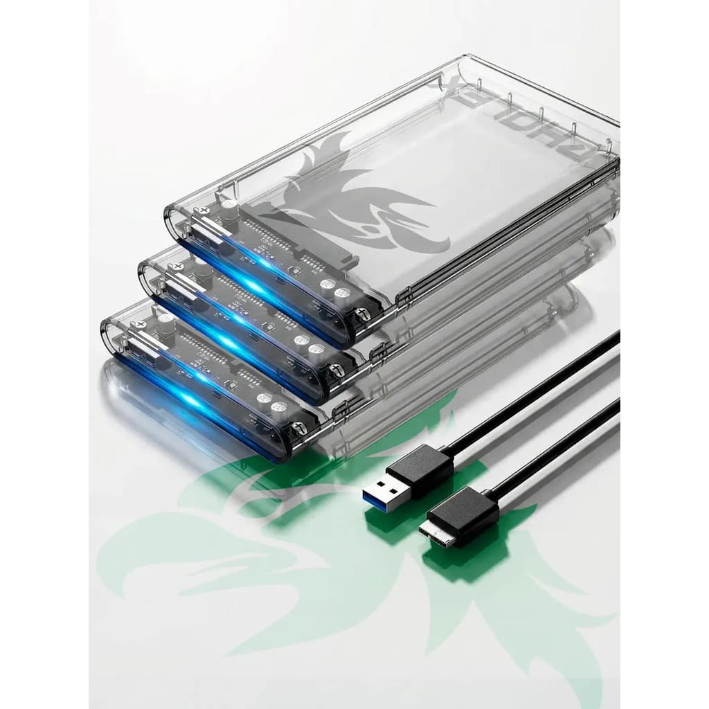 Case HD Externo USB 3.0 Transparente Para HD/SSD SATA 2,5" Pholex Gaveta Adaptador Portátil Notebook e PC