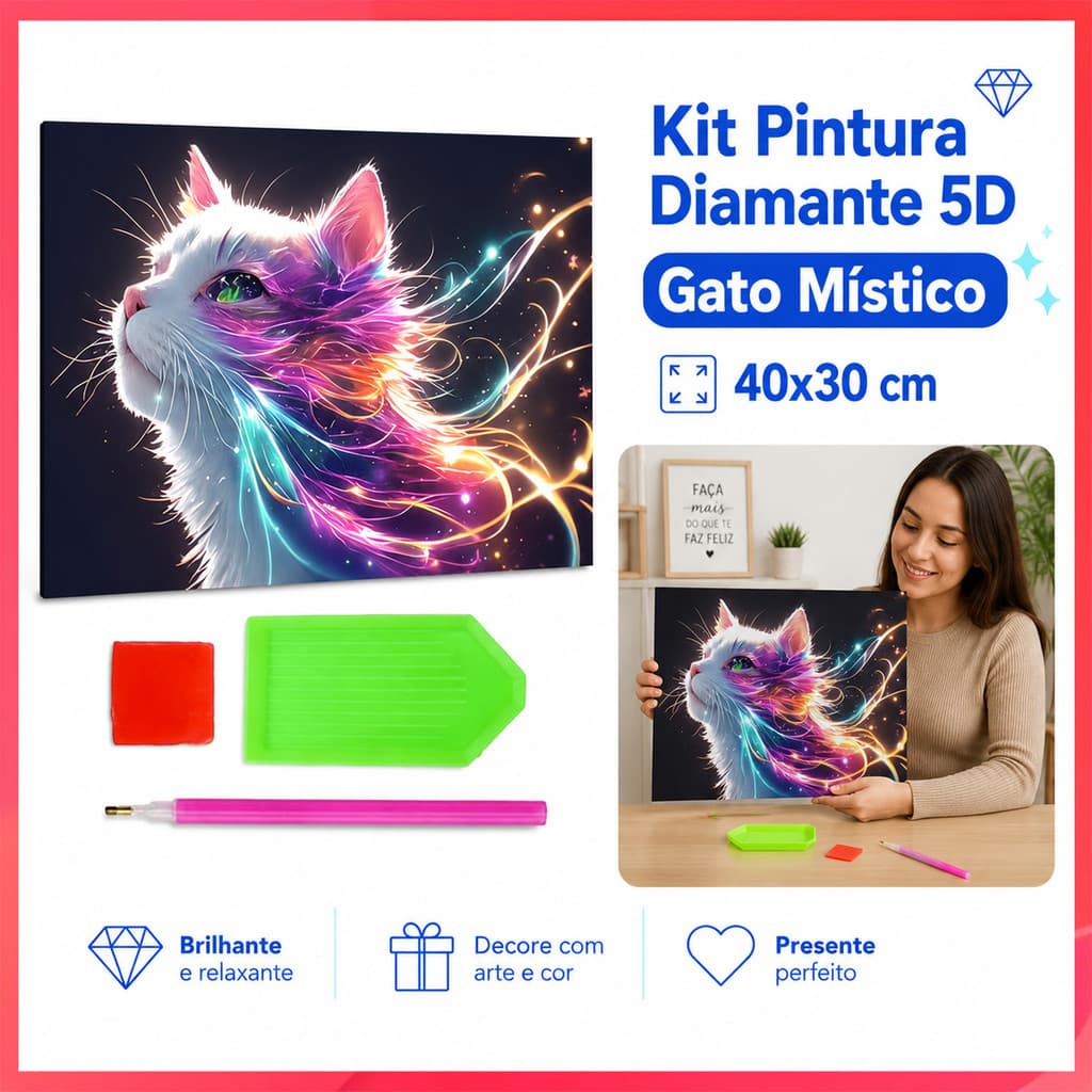 Deus gato DIY pintura diamante kit de ferramentas completo diamante conjunto completo gato artesanal decoração do quarto