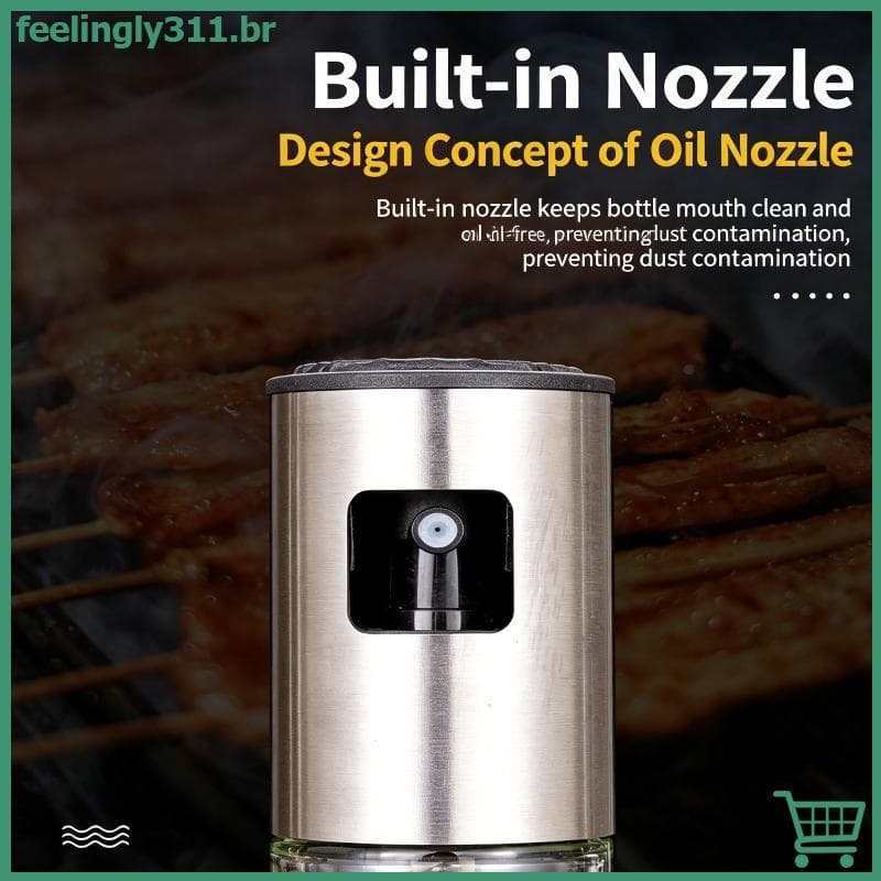 FEELI Azeite er Para Fritadeira De Ar , Sem BPA , Vidro De Qualidade Alimentar , Garrafa De Óleo De Aço Inoxidável Cozin