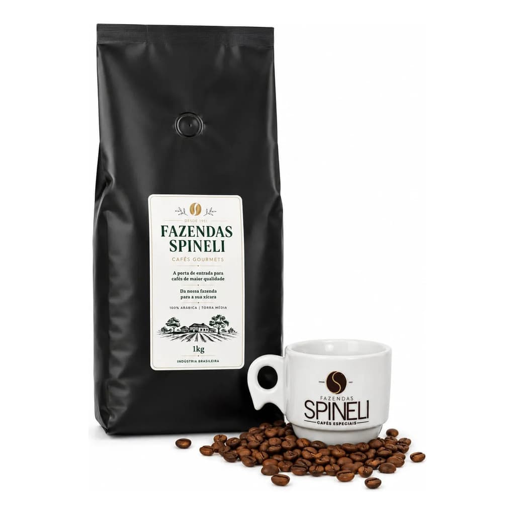 Café Gourmet Arábica Torrado Em Grãos 1kg Fazendas Spineli