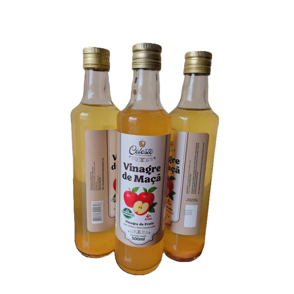 Vinagre de Maça Organico - 500 ml - Acidez 4% - Celeste