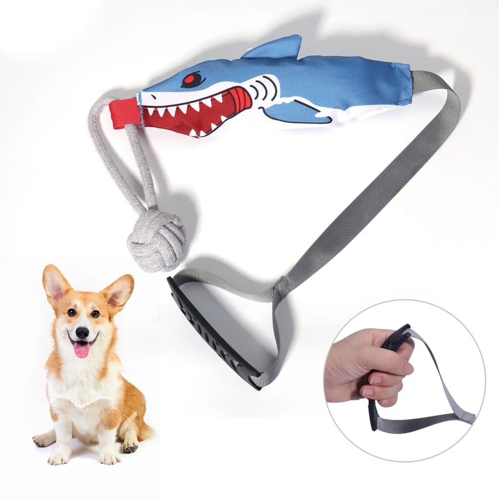 Brinquedo de voz para cachorro, tubarão, cordão, Molar, nó de mastigação, brinquedo interativo para cães, uso para anima