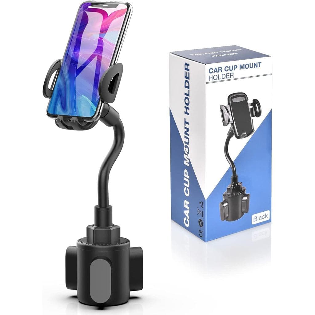 Suporte de celular para carro, suporte de celular para porta-copos, suporte universal ajustável com braço flexível para 