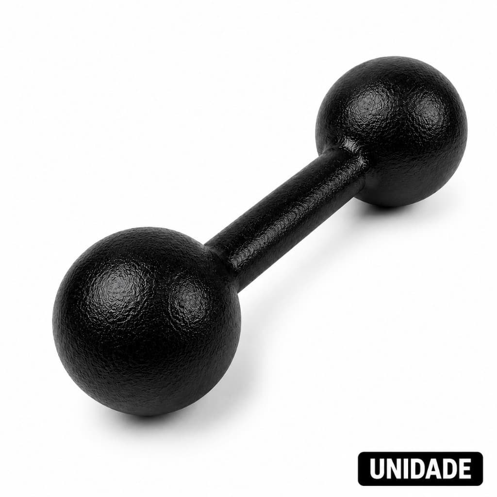 - Oferta Halter Bola Pintado 5Kg Unidade Academia Musculação Treino Fitness Preto