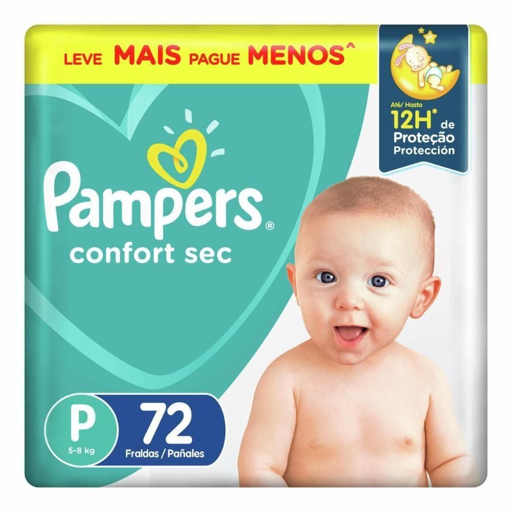 Fralda Confort Sec P 72 Unidades - Pampers
