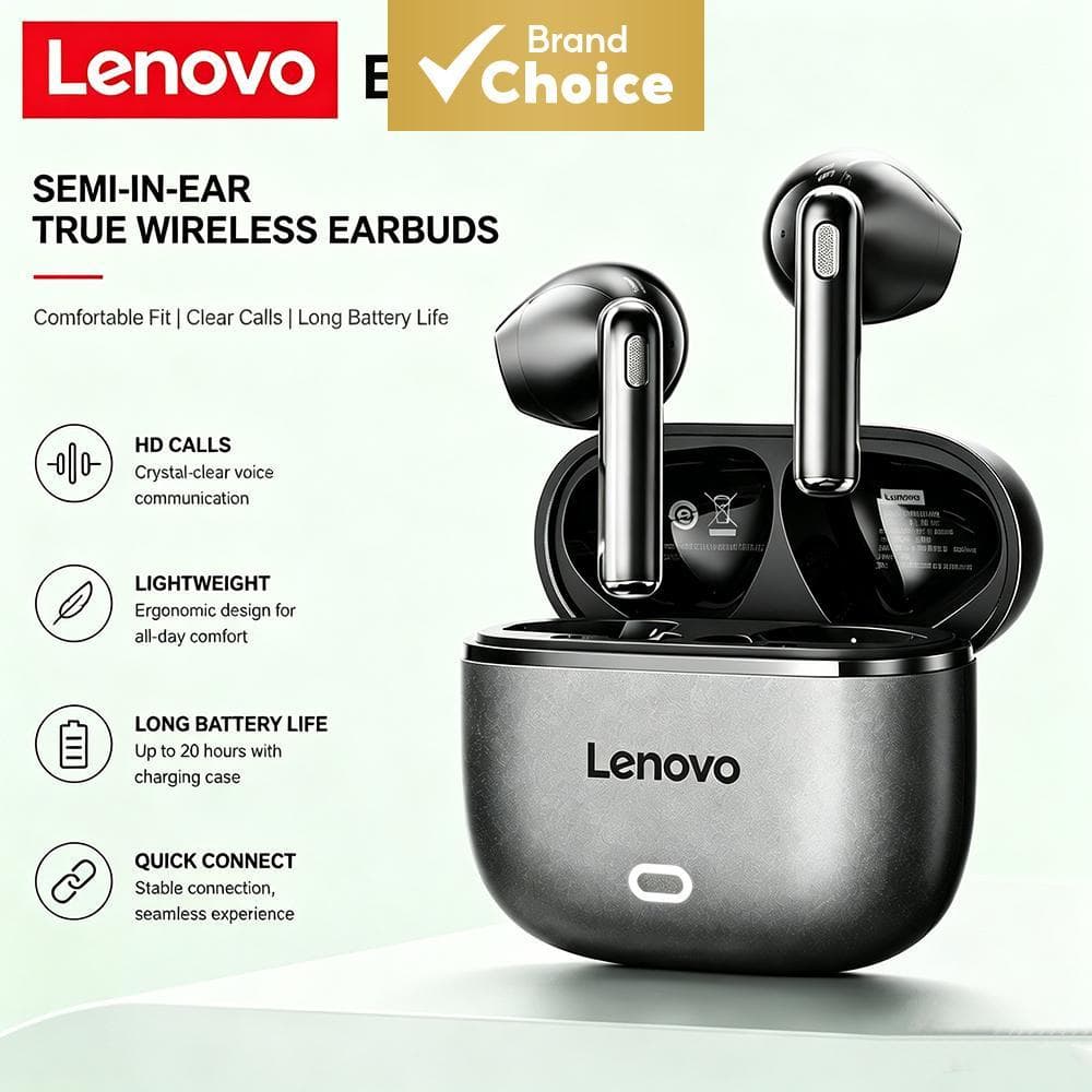 Fones de ouvido Lenovo EA175: sem fio, Bluetooth, para jogos e esportes, fones de ouvido semi-intra-auriculares, som