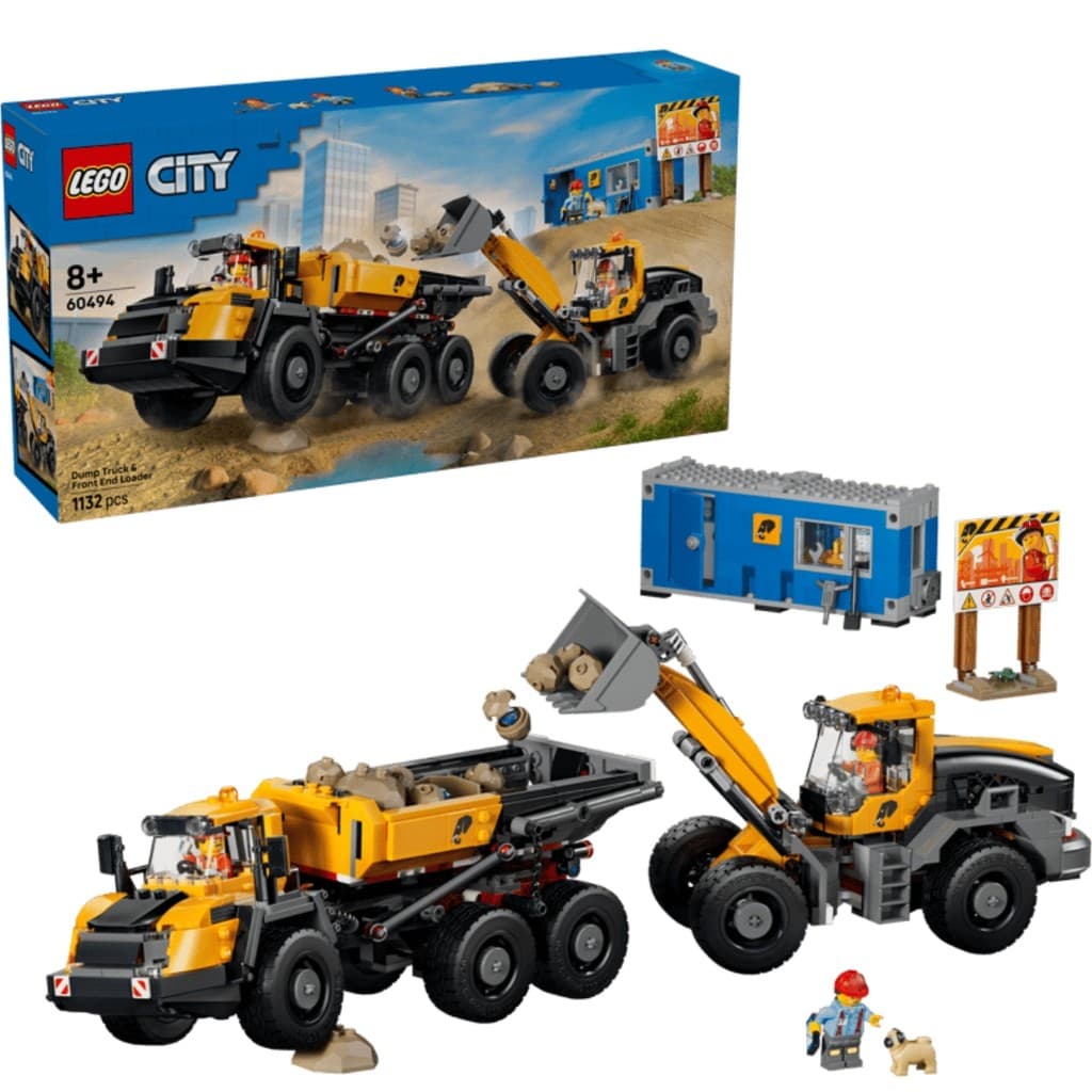 Blocos de Montar Lego City Caminhão Basculante Carregadeira 60494 1132 Peças