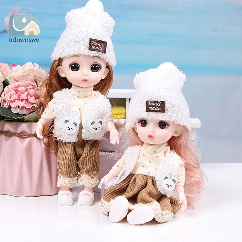 ADAWA 16 Cm Mini Boneca Bonecas Articuladas Móveis 3D Olhos Grandes De Brinquedo DIY Com Roupas Vestir Para De Menina Me