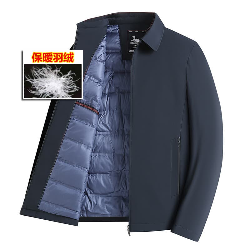 Inverno de meia-idade idoso pai jaqueta masculina engrossado negócios Casual jaqueta 2022 pato branco para baixo jaqueta