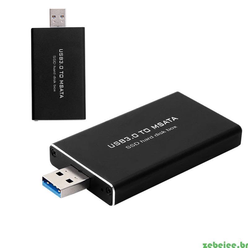 zebeiee USB 3 0 Para mSATA SSD Disco Rígido Caixa Conversor Adaptador Gabinete Externo Caso