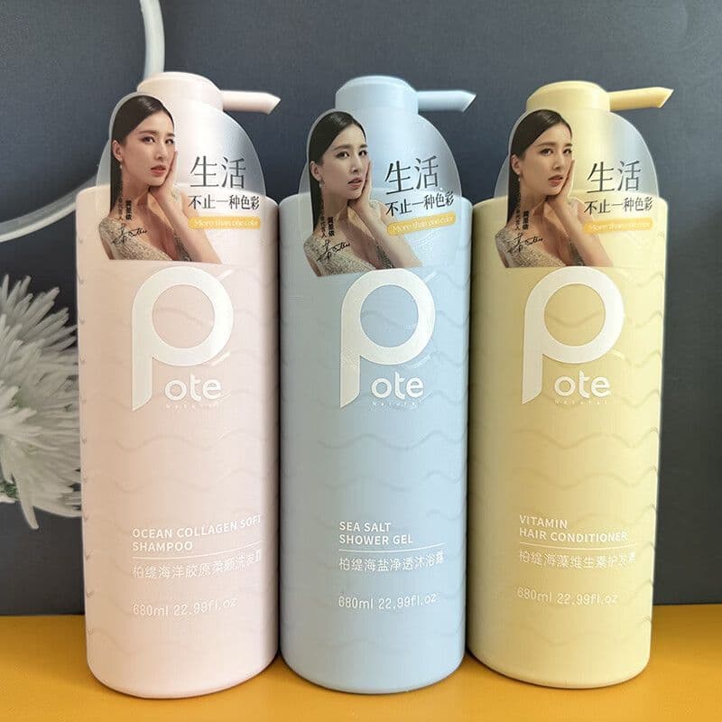 Botty Marine Collagen Suavizante Shampoo Hidratante Suave Seco Frizz Shampoo Condicionador Conjunto de Lavagem Corporal