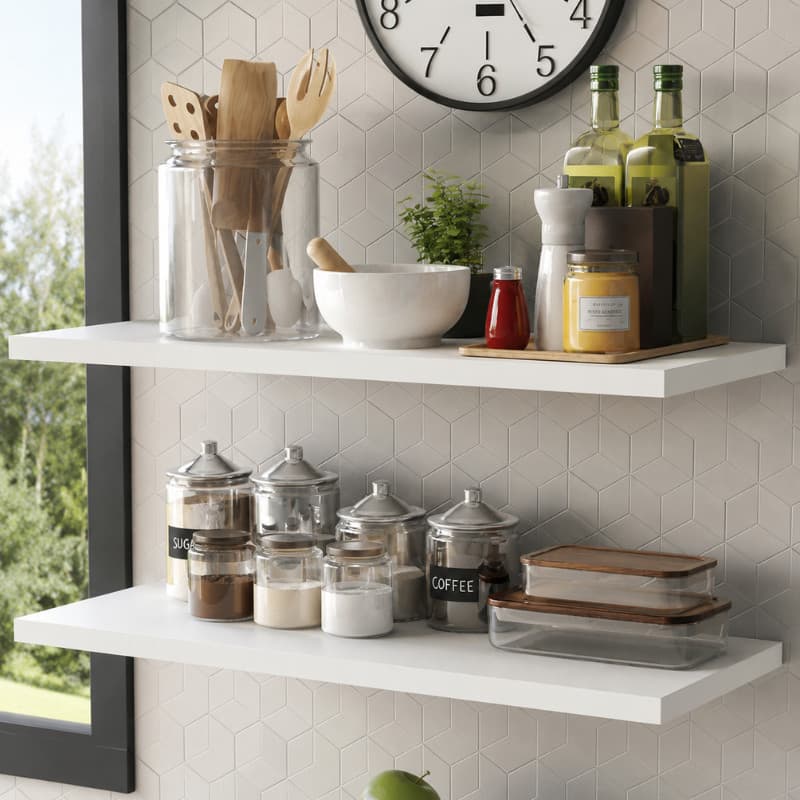 Prateleira de Parede Flutuante 60x20cm para Quarto com Suporte Invisível Nicho Decorativo para Livros Plantas e Objetos