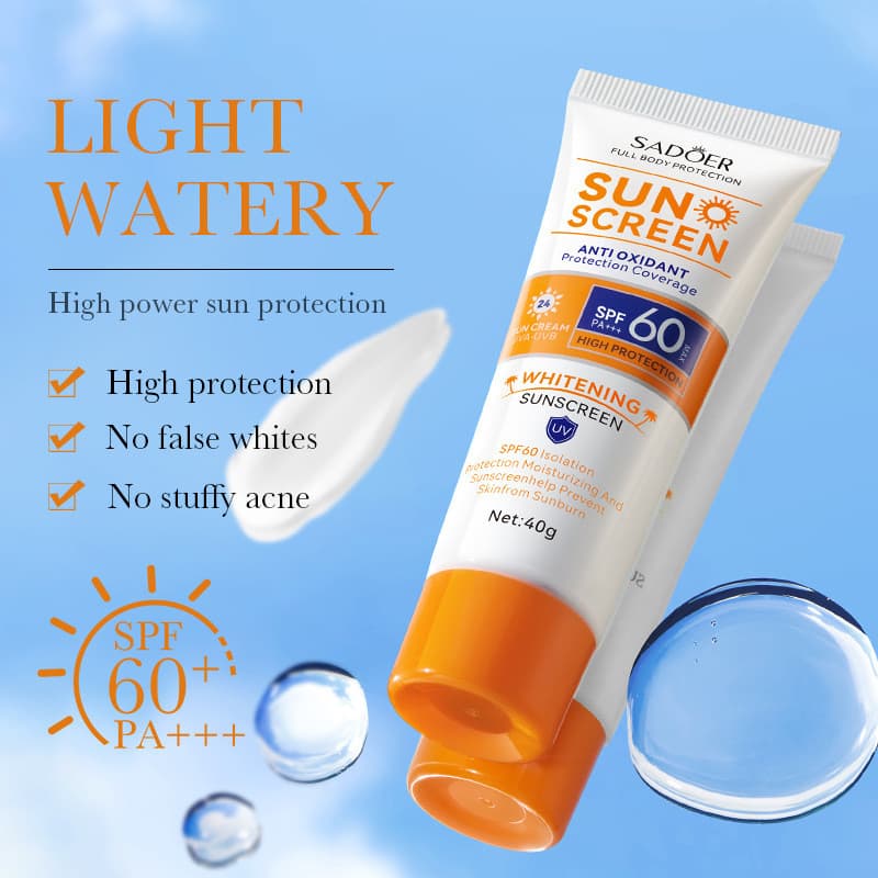 Suor protetor solar protetor solar não gorduroso sadoer hidratante isolamento anti-manchas refrescante escondendo anti-l