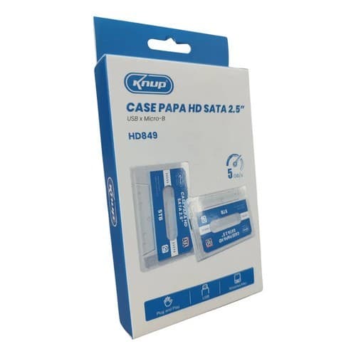 Case Para Ssd Externo 2,5 Usb 3.0 Sata3 Vintage Fita Cassete Azul