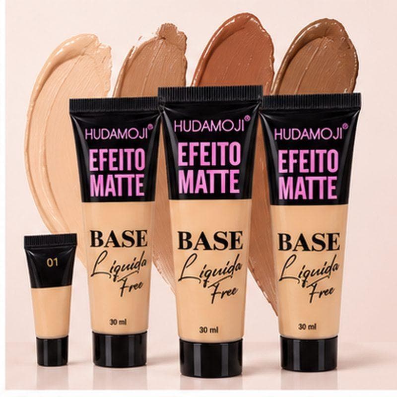 Base Líquida Matte Hudamoji 30ml Efeito Matte Maquiagem Facial