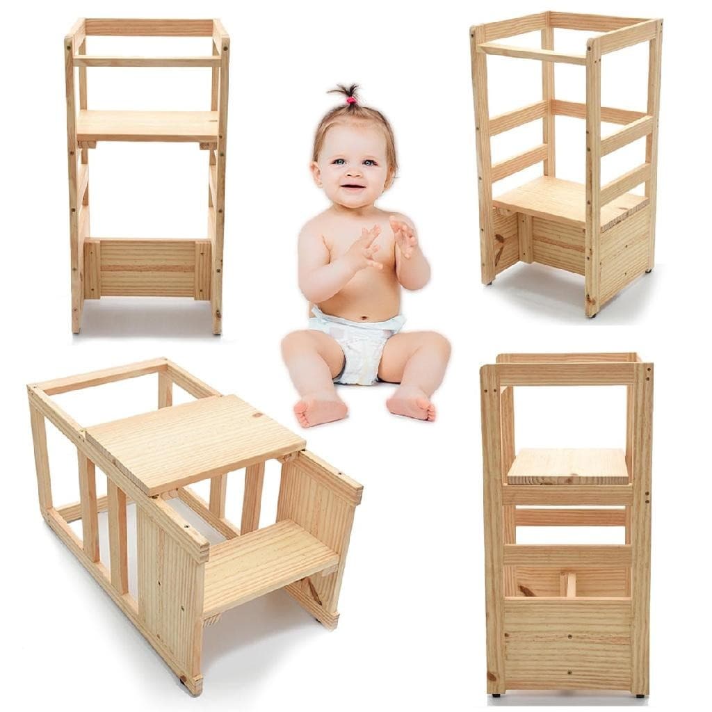 Torre De Aprendizagem Montessoriana De Altura 4x1 Reforçada Premium