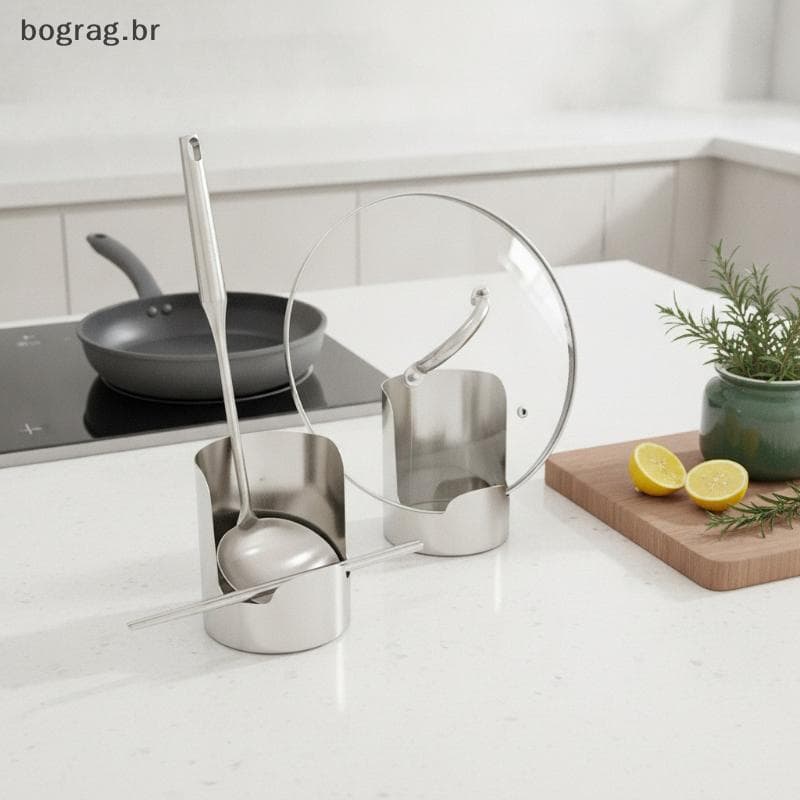 bograg Tampa De Panela De Bancada E Armazenamento De Utensílios Ra 201 Organizador De Cozinha Multiuso À Prova De Ferrug