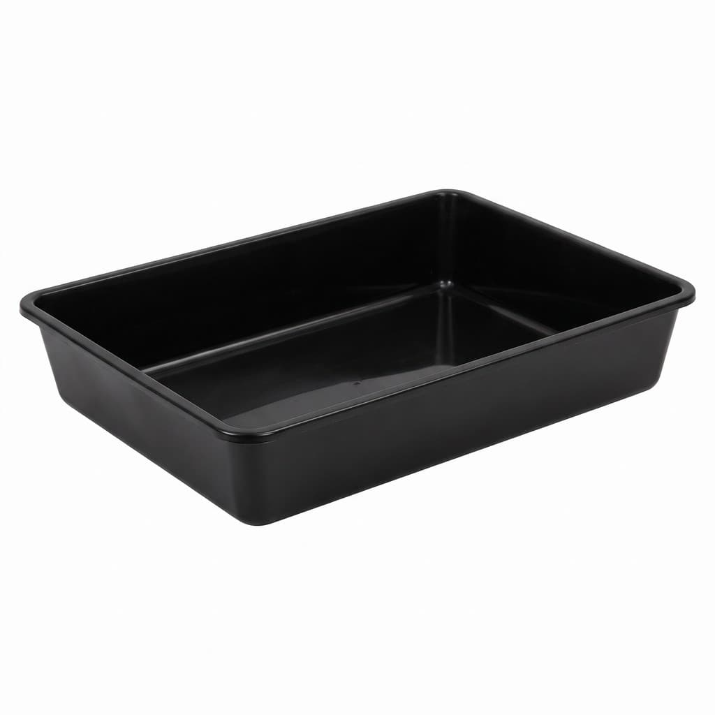 Bandeja de Areia Sanitária Preta para Gato de Plástico