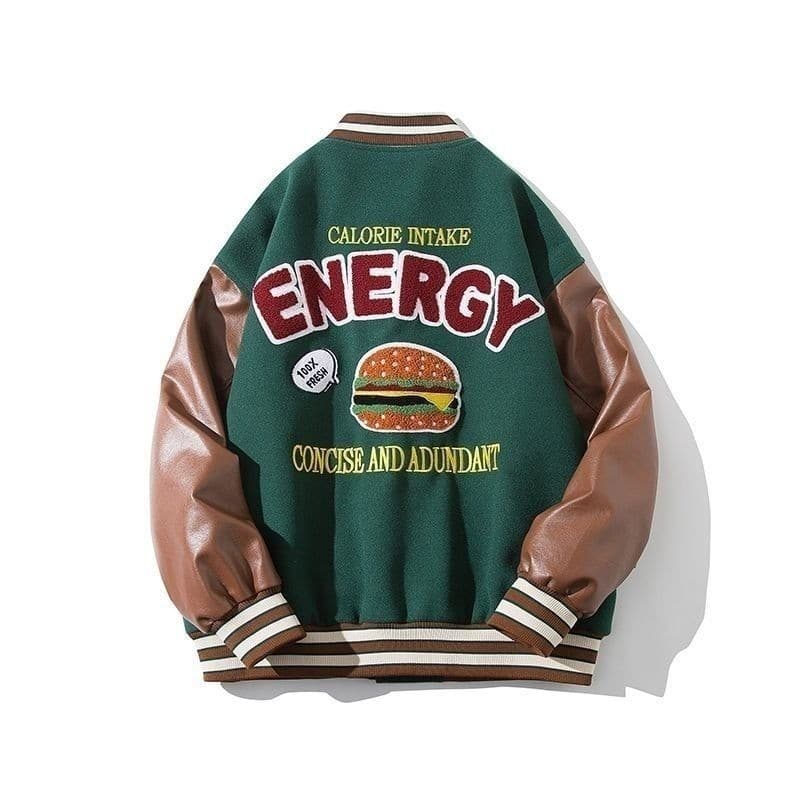 Uniforme de beisebol masculino jaqueta jaqueta primavera outono jaqueta traseira hambúrguer uniforme de beisebol jaqueta