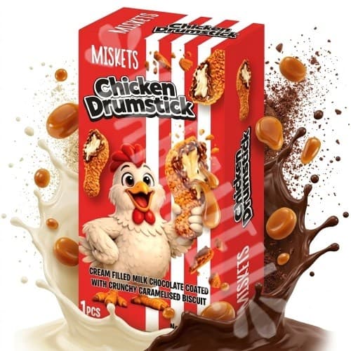 Milk Chocolate Ckicken Bite Creme & Crunchy Caramel 50g - Importado Turquia