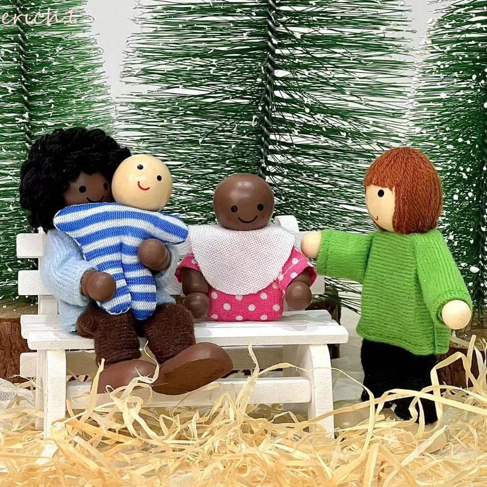 ERICH1 8 Unidades/Conjunto Mini Boneca Família , Figuras Bonecas Articuladas Móveis Brinquedo Em Miniatura , Móvel