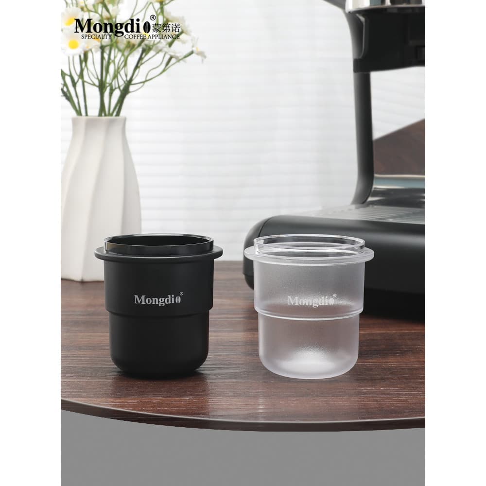 Mongdio café em pó copo máquina de café em pó copo 51/58mm copo de grãos de café transparente cheiro receptor de pó