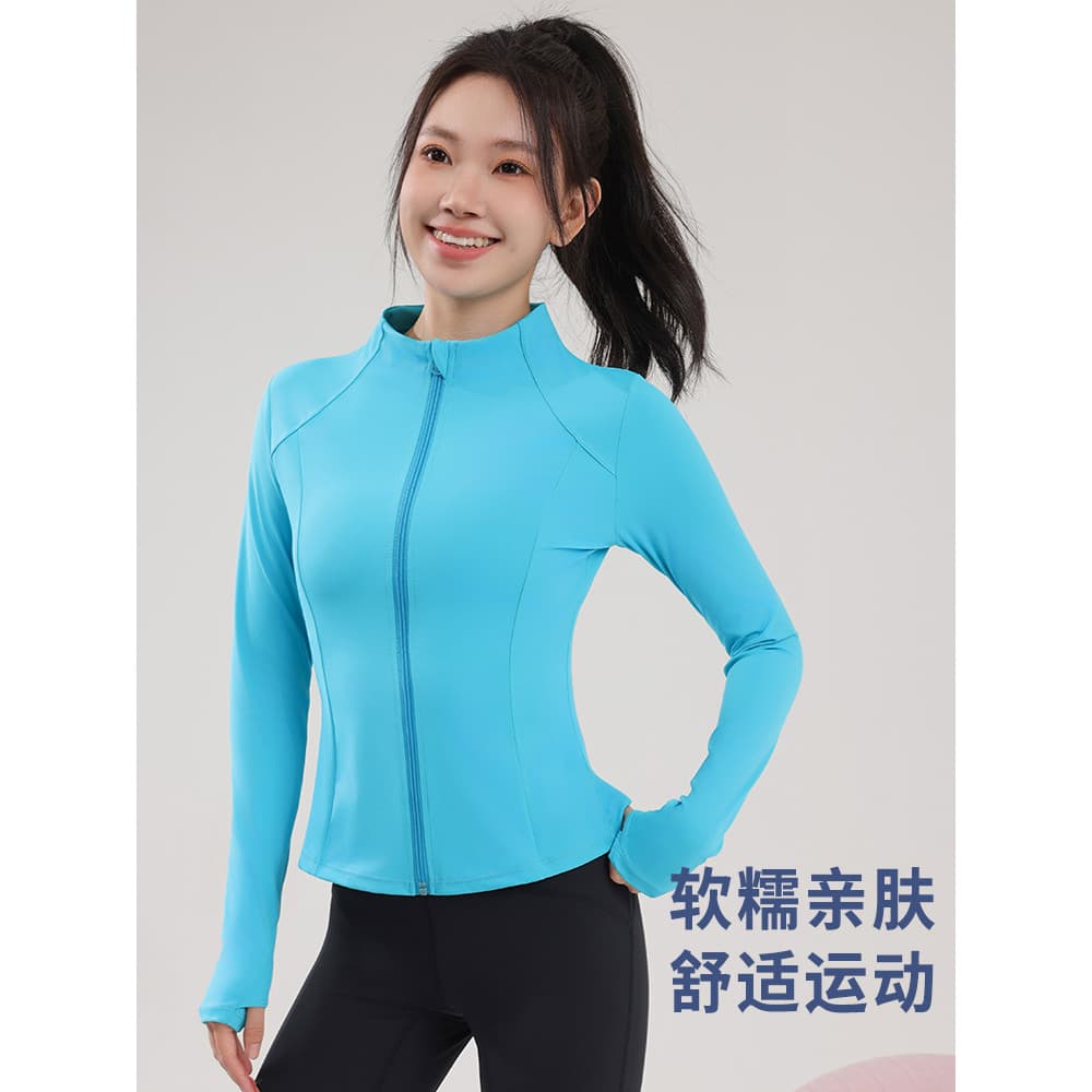 Roupas de Yoga jaqueta feminina com bolso de secagem rápida roupas de Fitness profissional ciclismo ao ar livre manhã co
