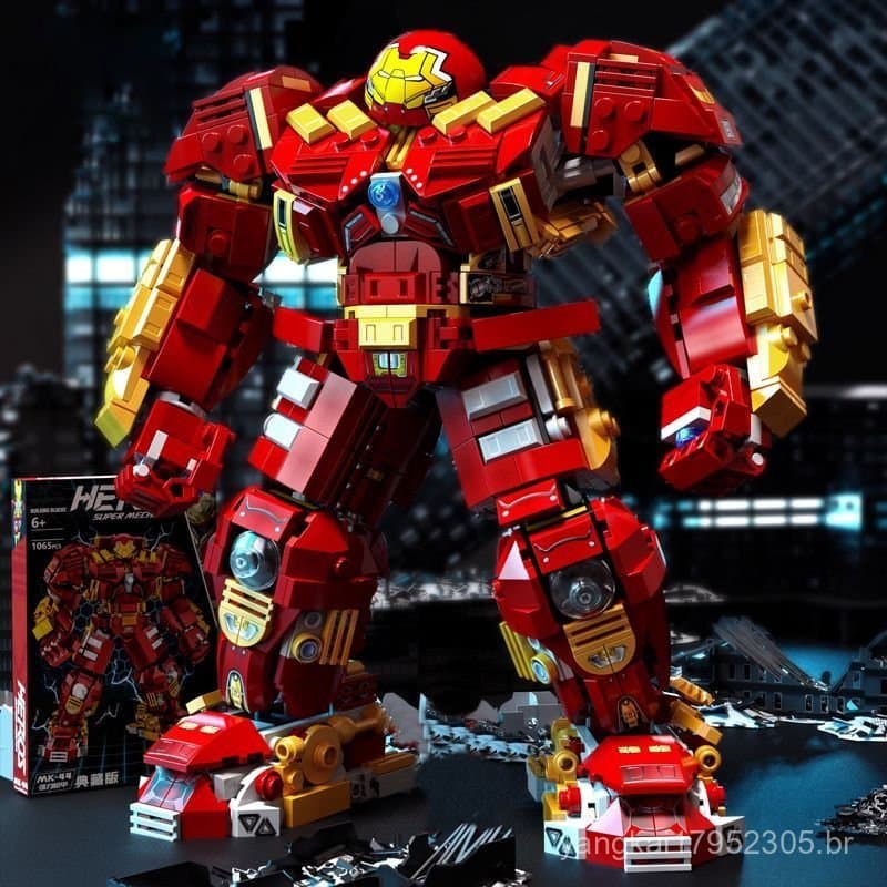 Armadura Anti-Hulk do Super-Herói Homem de Ferro Compatível com Blocos de Montar Lego, Brinquedo de Montar para Meninos,
