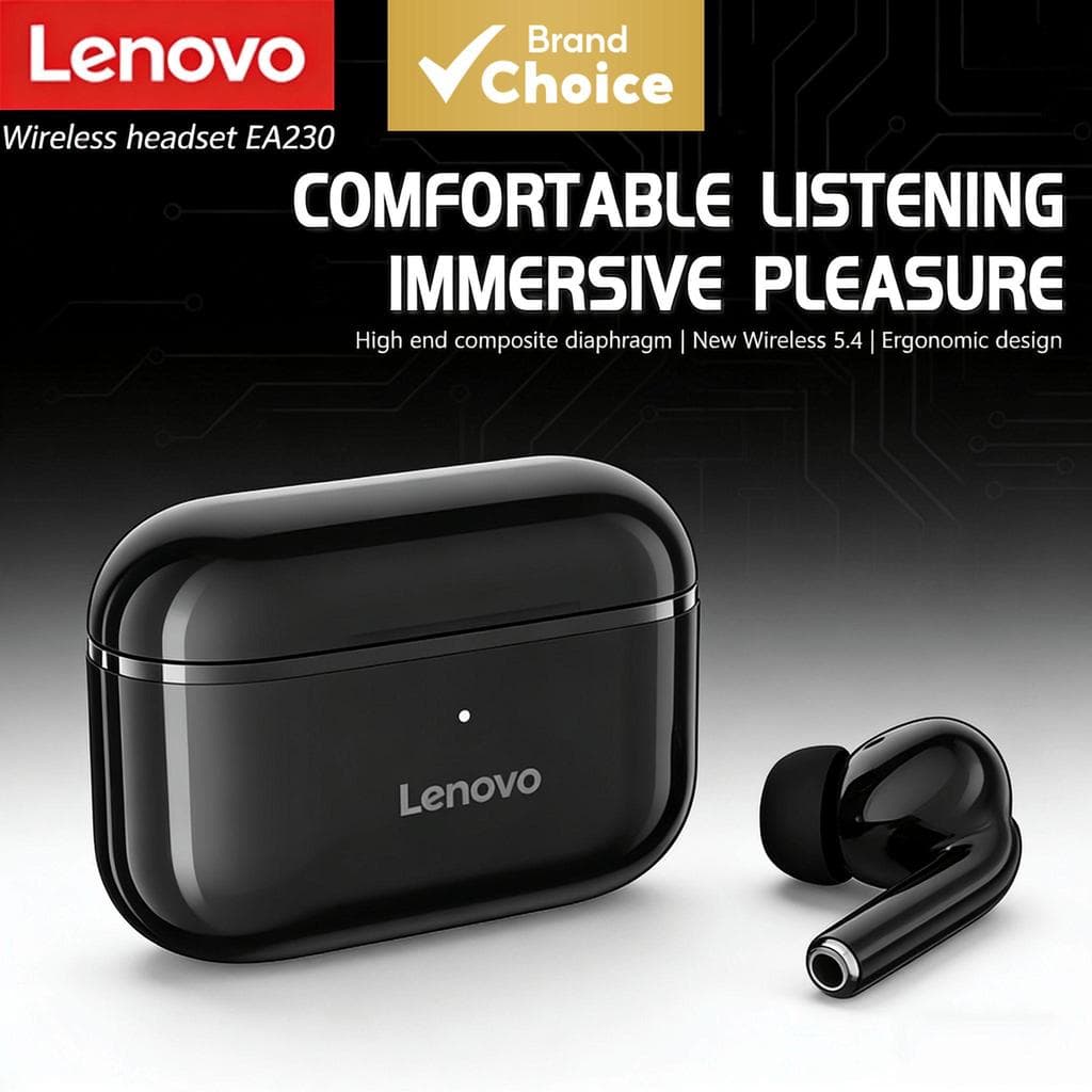 Fones de ouvido Lenovo EA230, TWS, fones de ouvido sem fio Bluetooth 5.4, bateria de 40 horas, fones de ouvido HiFi,