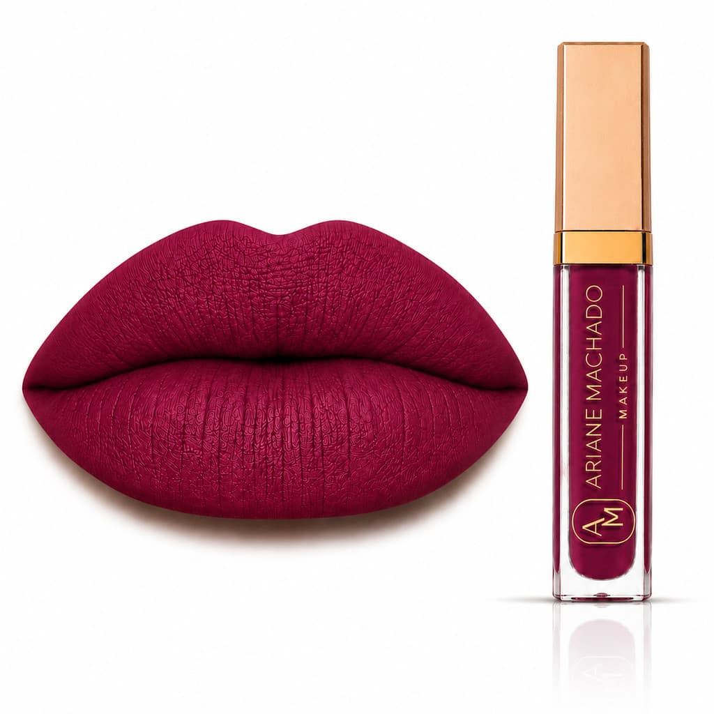 Batom Matte Líquido Priscila Fúcsia Alta Pigmentação Longa Duração - Ariane Machado Makeup