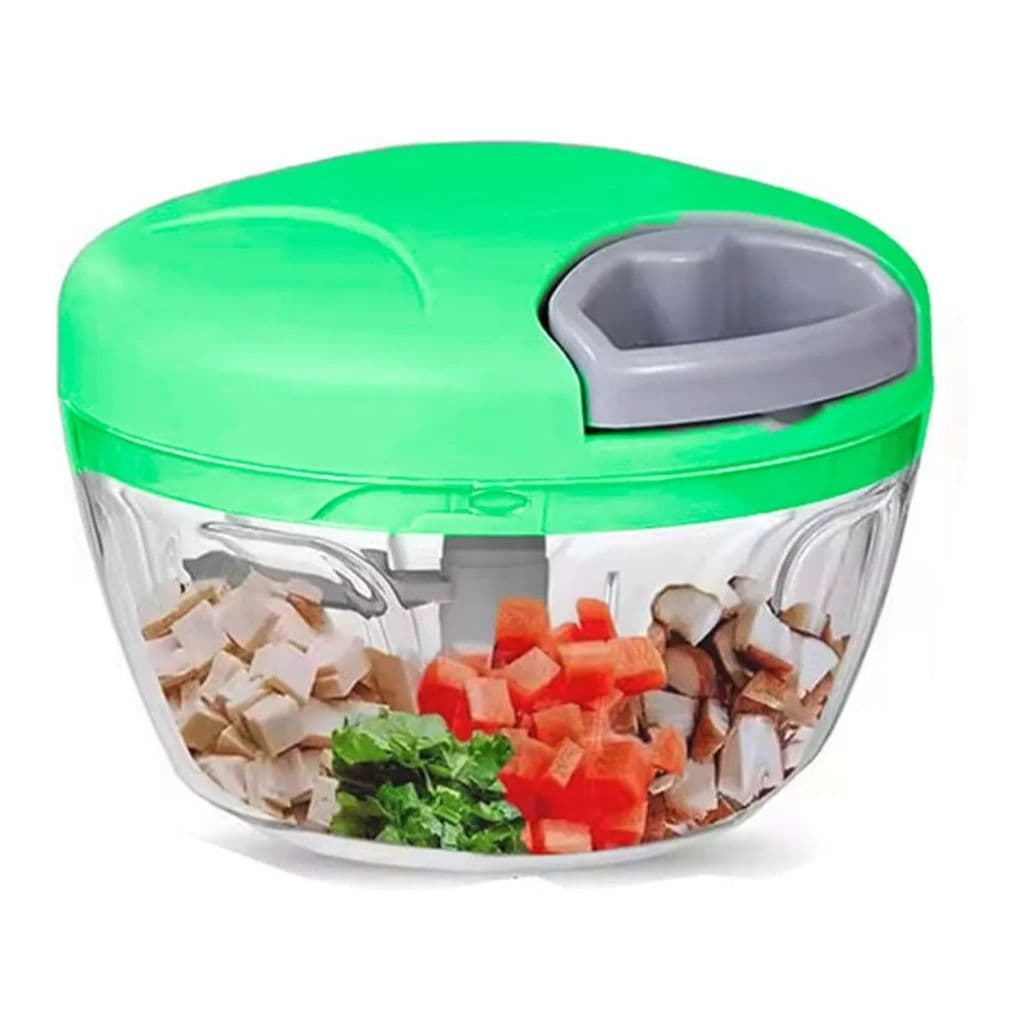 Mini Processador E Triturador Manual De Alimentos 3 Lâminas 500ml