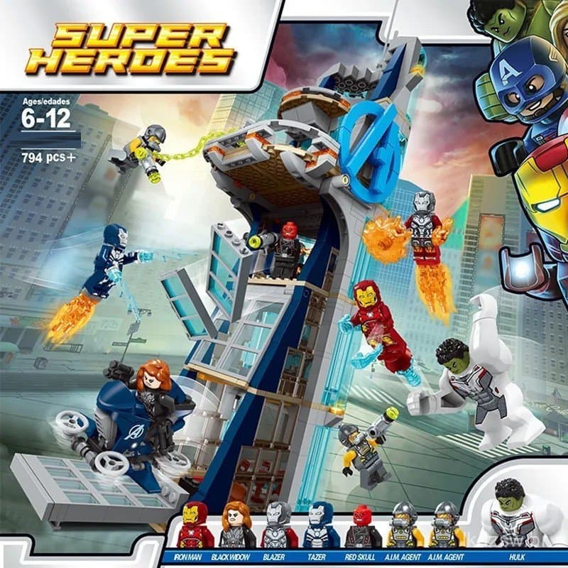 1004 Peças Compatíveis com Lego, Sede de Super-Heróis 76166, Blocos de Montar, Brinquedos para Meninos e Crianças