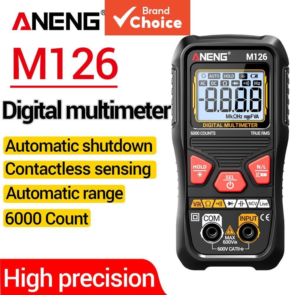 ANENG Mini Multímetro Digital de Alcance Automático M126 Não-comtacat 6000 Contagens Voltímetro de Alta Precisão