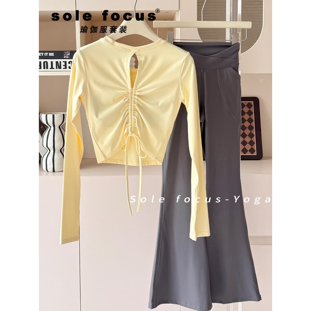 Roupas de Yoga terno feminino novo estilo High-End mais magro olhar roupas de Fitness profissional ao ar livre Pilates b