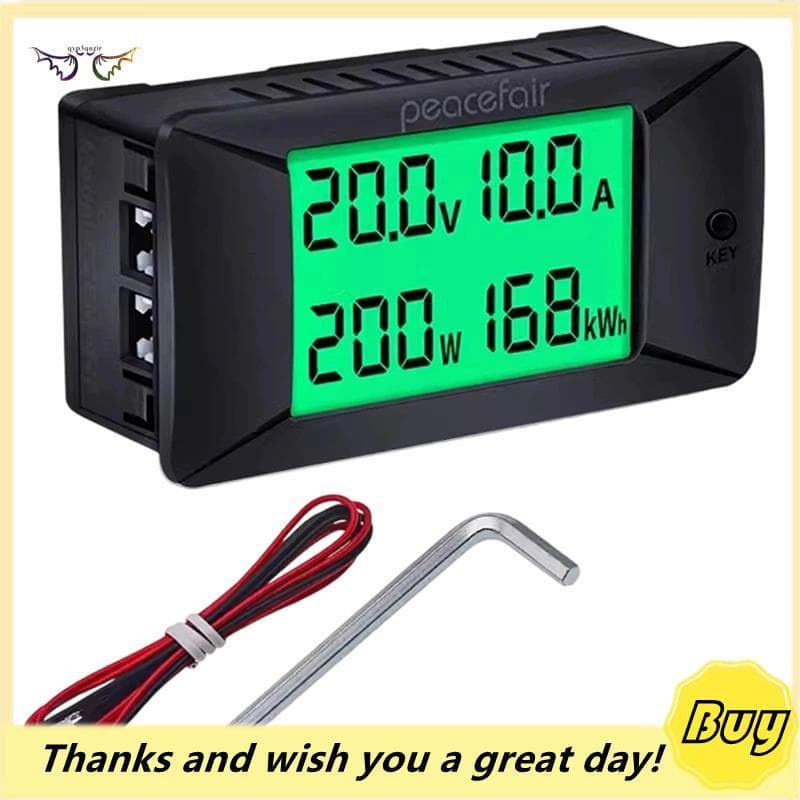 Display Digital DC Multifuncional Bateria Monitor Medidor De Tensão Corrente Energia Solar Multímetro Amperímetro Voltím