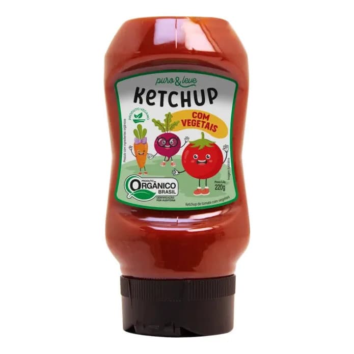 Catchup De Vegetais Fit 220g Puro e Leve - Molho Limpo Sem Corantes P/ Lanches E Dietas