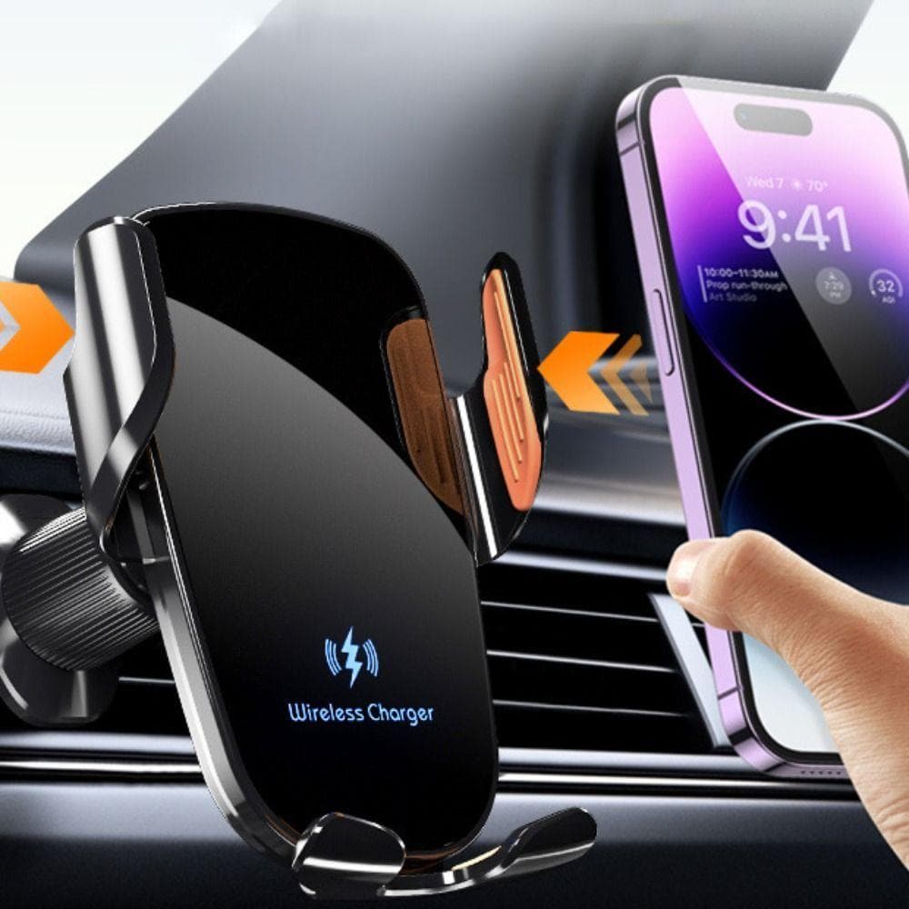 Suporte Para Telefone GODNESSFO , Sem Fio 360 ° Carregador De Carro Ajustável , De Carregamento Rápido De 4.7-7.2 IN 15W
