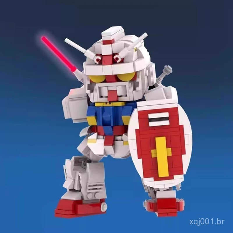 Blocos de montar MOC compatíveis com Lego SD Gundam RX78-2 Mobile Suit, modelo de montagem de pequenas peças, presente.