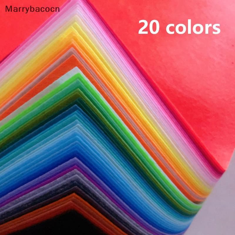 [MAR] 20 Unidades Soft Folha De Tecido De Feltro 20 Cores Patchwork Costura Faça Você Mesmo Quadrados Artesanais Não 1 M