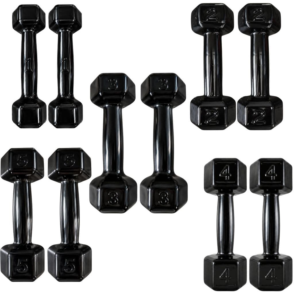Par Halteres Sextavados Emborrachados 1 a 5 kg Peso Livre Musculação Academia Treino Funcional Fitness Fisioterapia Exer