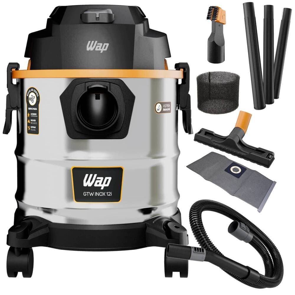 Aspirador de pó e líquido 1600W 12 litros com função soprador - GTW INOX 12i - Wap