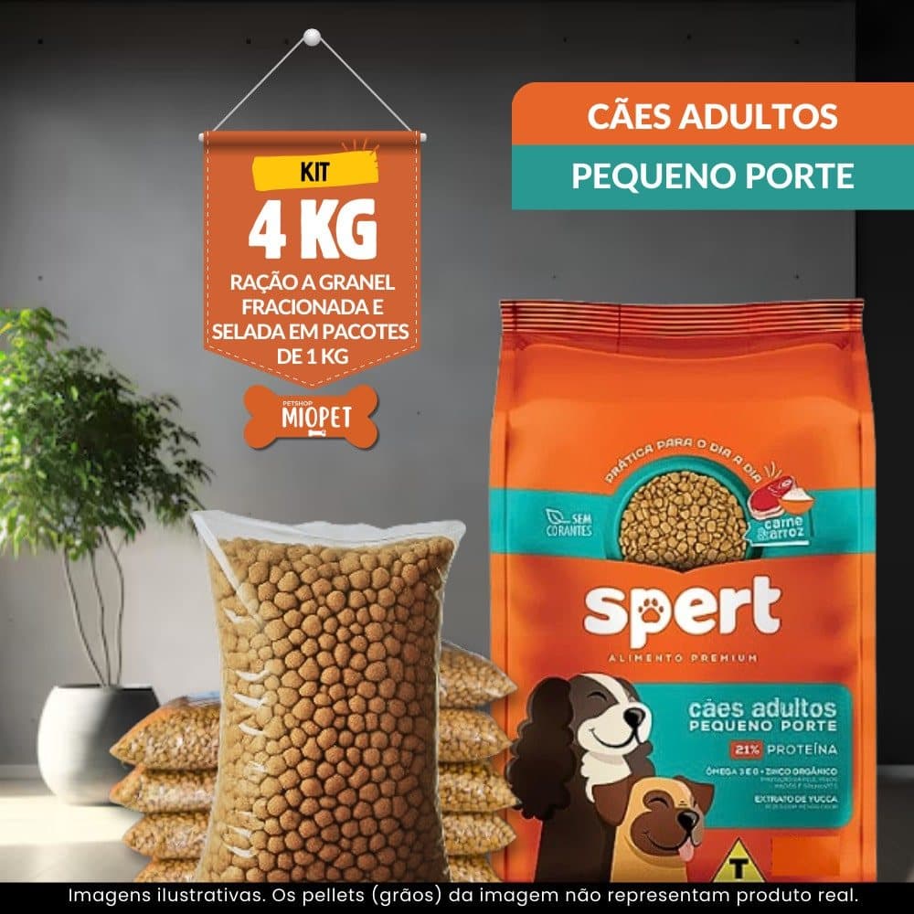 Ração Para Cachorro Spert Cães Adultos Pequeno Porte a Granel – Carne e Arroz | 21% de Proteína | Selada por Quilo
