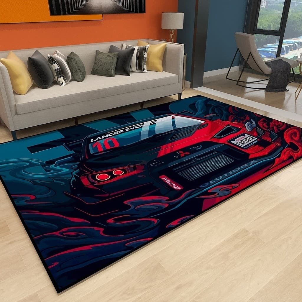 [Novo produto] tapete de sala de estar tema de corrida decoração de sala de jogos tapete antiderrapante resistente à suj