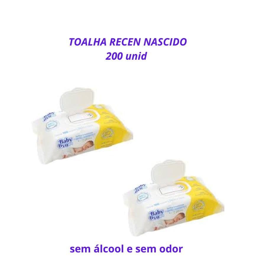 Toalha Umidecida RECEM NASCIDO BYN 200 Unidades